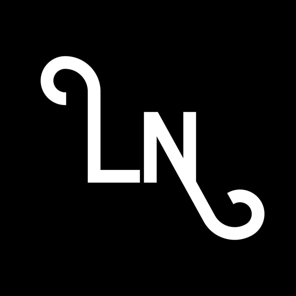 ln disegno del logo della lettera. lettere iniziali ln icona del logo. lettera astratta ln modello di progettazione logo minimale. ln vettore di progettazione di lettere con colori neri. ln logo