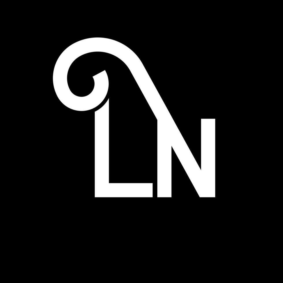 ln disegno del logo della lettera. lettere iniziali ln icona del logo. lettera astratta ln modello di progettazione logo minimale. ln vettore di progettazione di lettere con colori neri. ln logo