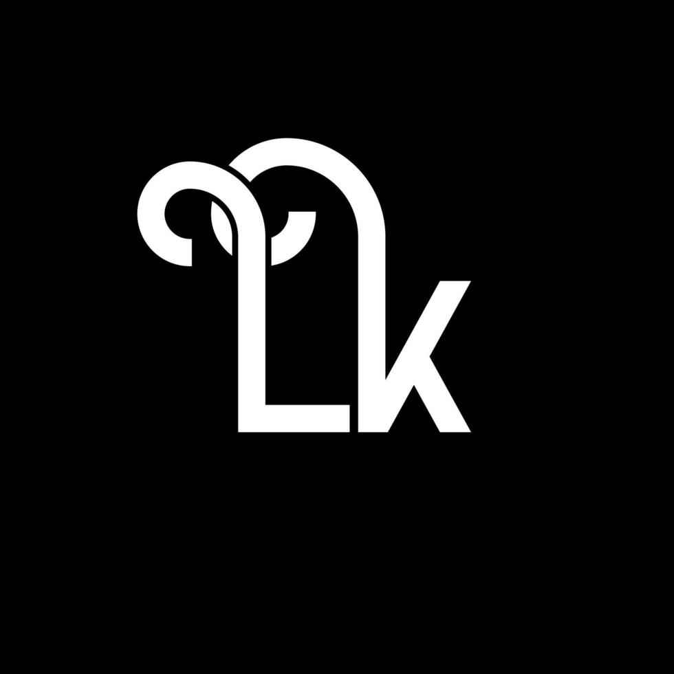 lk lettera logo design. lettere iniziali icona logo lk. modello di progettazione logo minimal lettera astratta lk. lk lettera disegno vettoriale con colori neri. lk logo