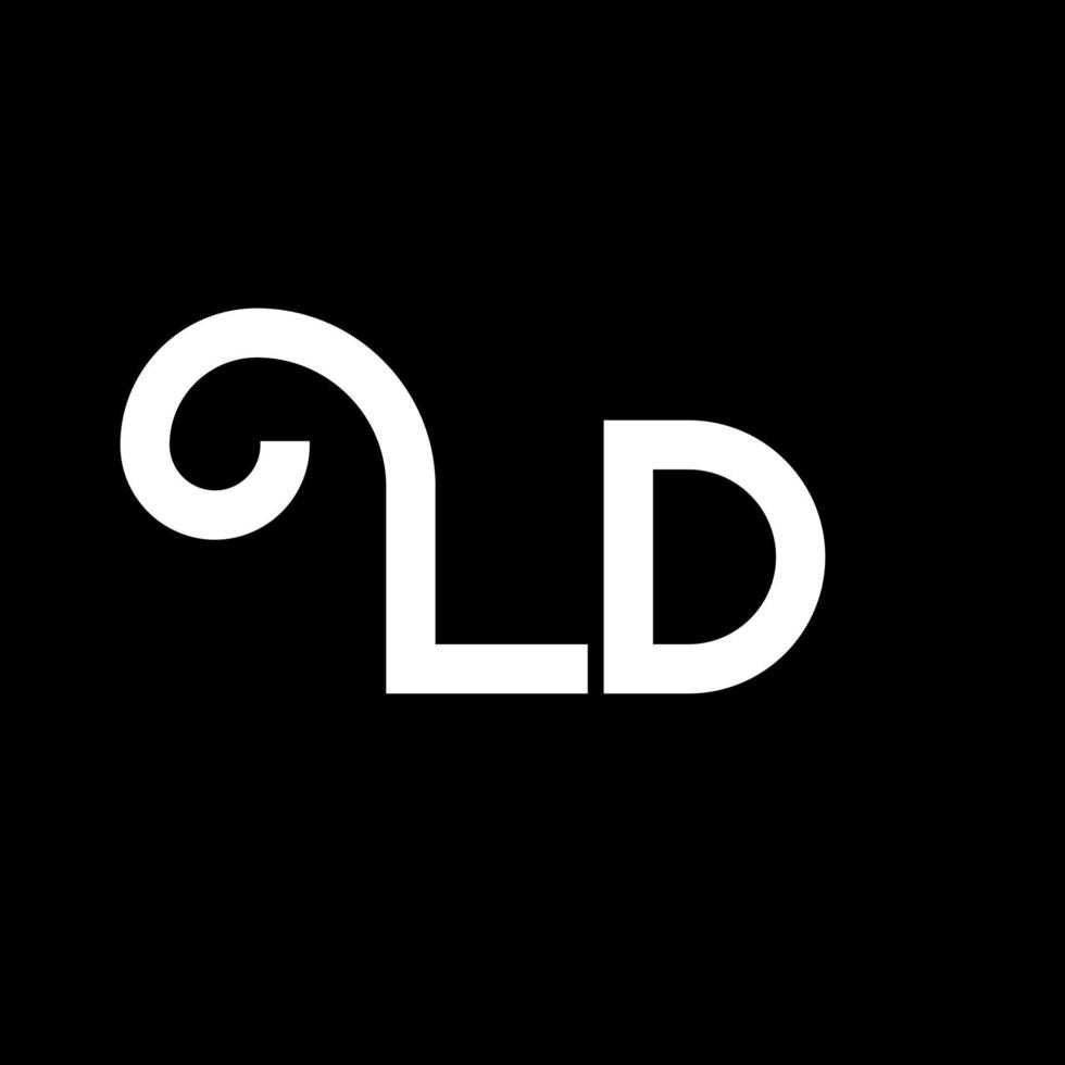 design del logo della lettera ld. lettere iniziali ld logo icona. modello di progettazione logo minimal lettera astratta ld. vettore di disegno di lettera ld con colori neri. ld logo