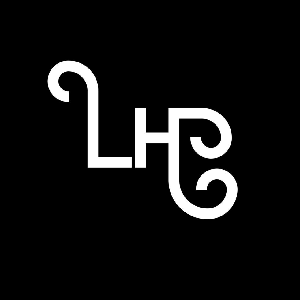 design del logo della lettera lh. lettere iniziali lh icona del logo. modello di progettazione logo minimal lettera astratta lh. lh lettera design vettoriale con colori neri. logo sinistro