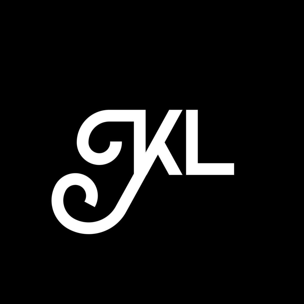 kl lettera logo design su sfondo nero. kl creative iniziali lettera logo concept. disegno della lettera kl. kl disegno della lettera bianca su sfondo nero. kl, kl logo vettore