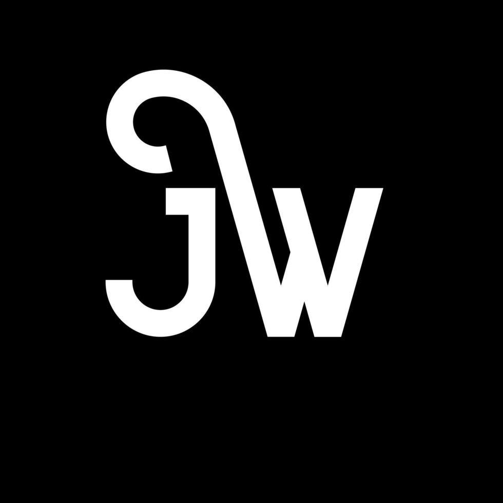 jw lettera logo design su sfondo nero. jw creative iniziali lettera logo concept. jw disegno della lettera. jw disegno della lettera bianca su sfondo nero. jw, jw logo vettore