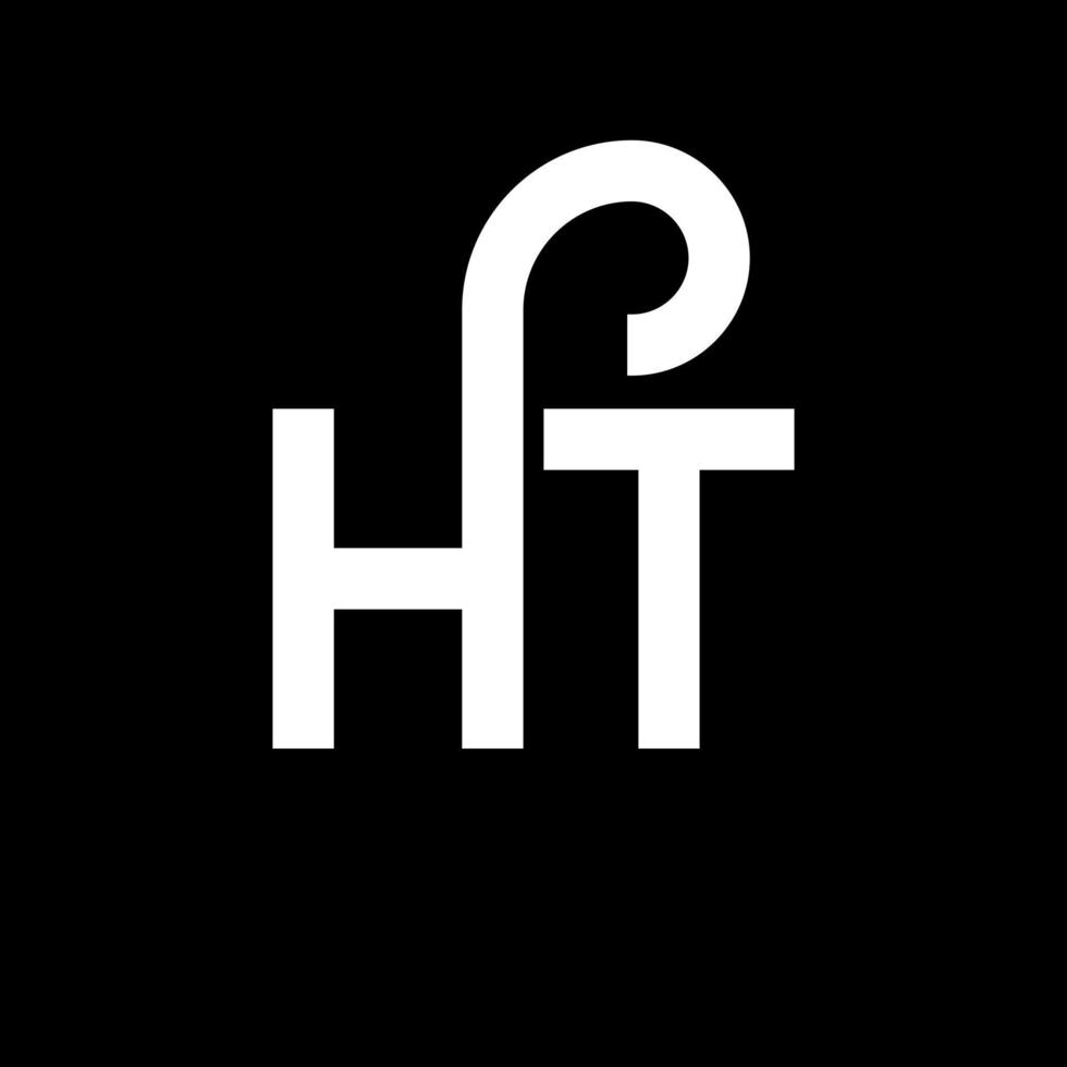 ht lettera logo design su sfondo nero. ht creativo iniziali lettera logo concept. disegno della lettera ht. ht lettera bianca su sfondo nero. ht, ht logo vettore