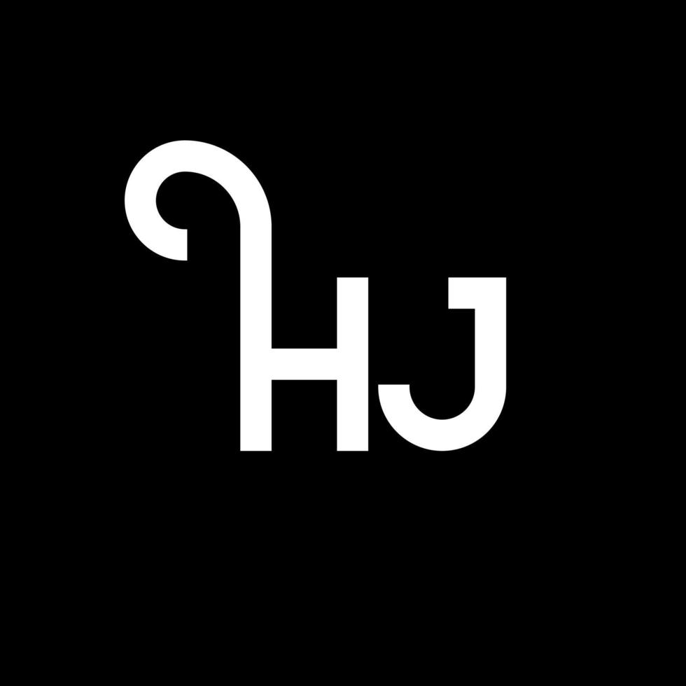 hj lettera logo design su sfondo nero. hj creative iniziali lettera logo concept. design della lettera hj. hj disegno della lettera bianca su sfondo nero. hj, hj logo vettore