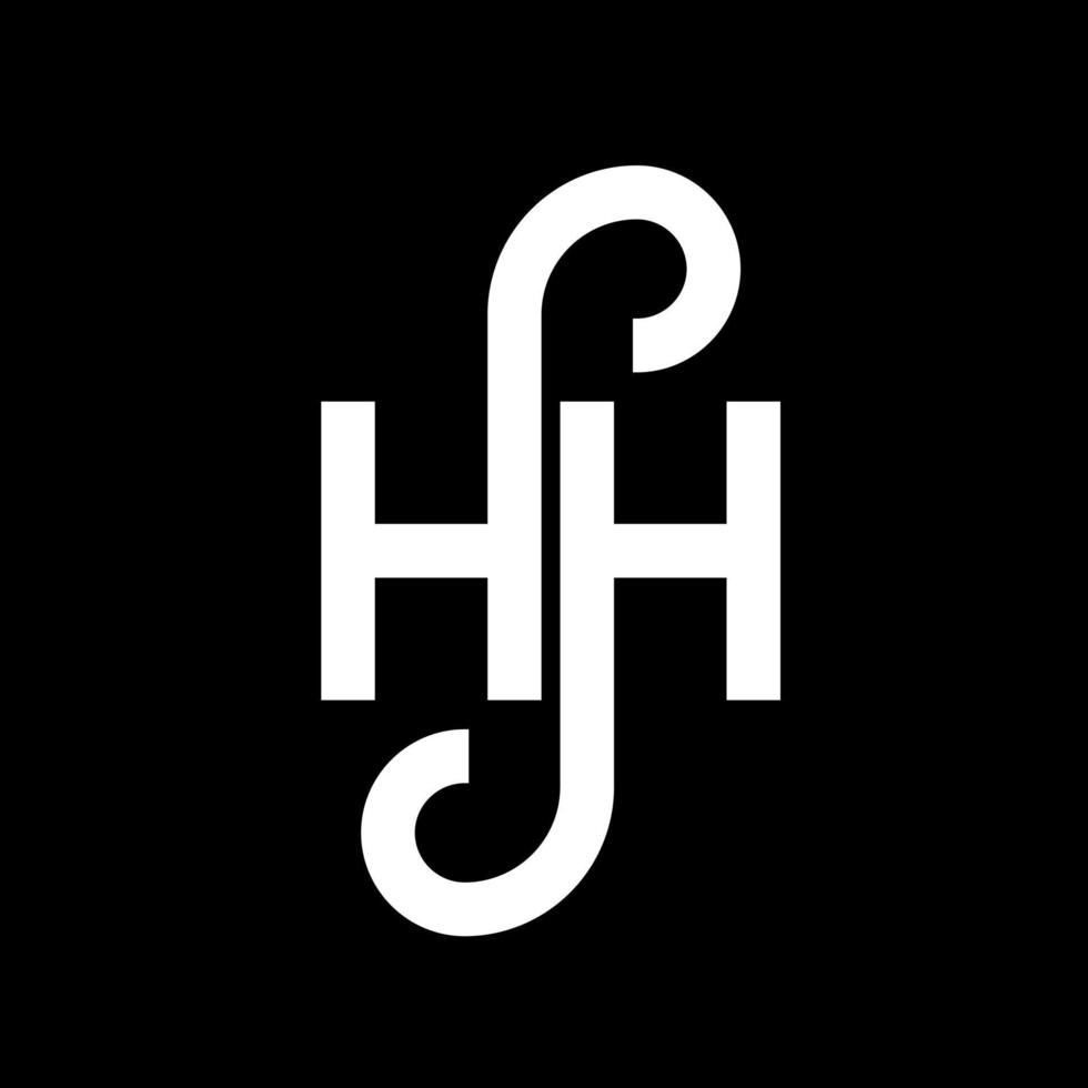 hh lettera logo design su sfondo nero. hh creative iniziali lettera logo concept. hh disegno della lettera. hh disegno della lettera bianca su sfondo nero. hh, hh logo vettore