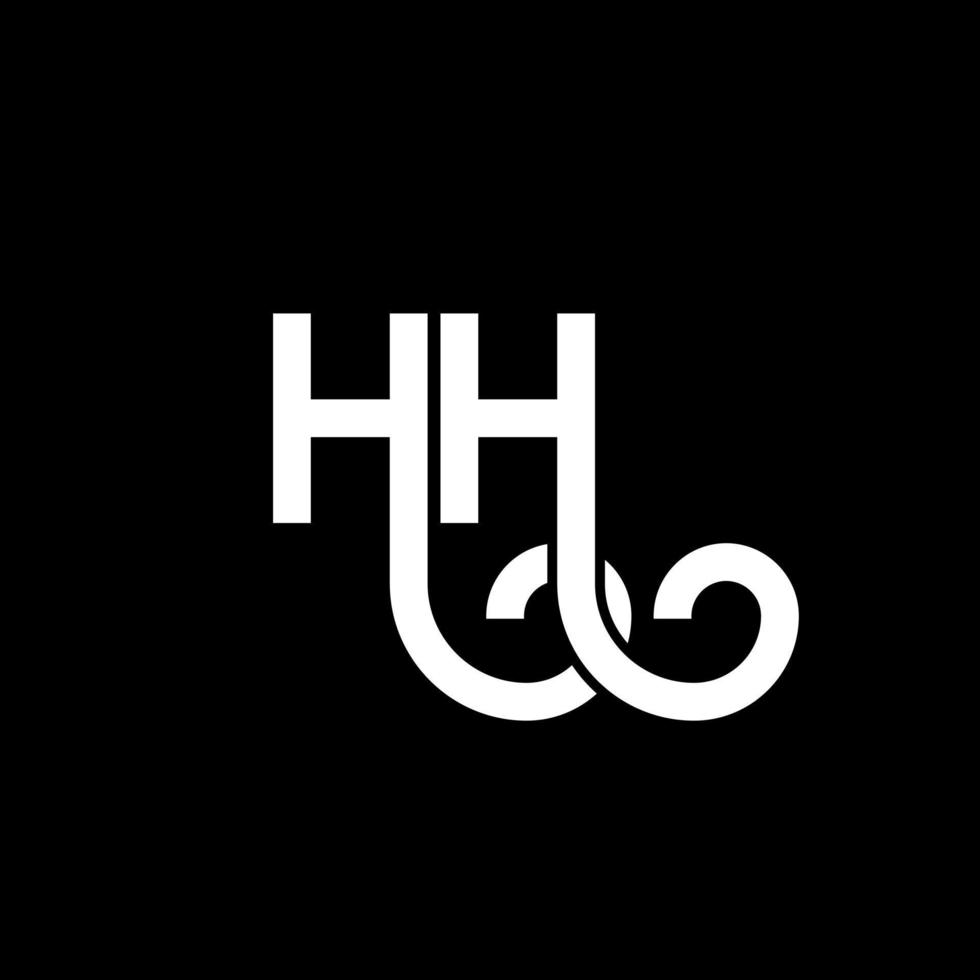 hh lettera logo design su sfondo nero. hh creative iniziali lettera logo concept. hh disegno della lettera. hh disegno della lettera bianca su sfondo nero. hh, hh logo vettore