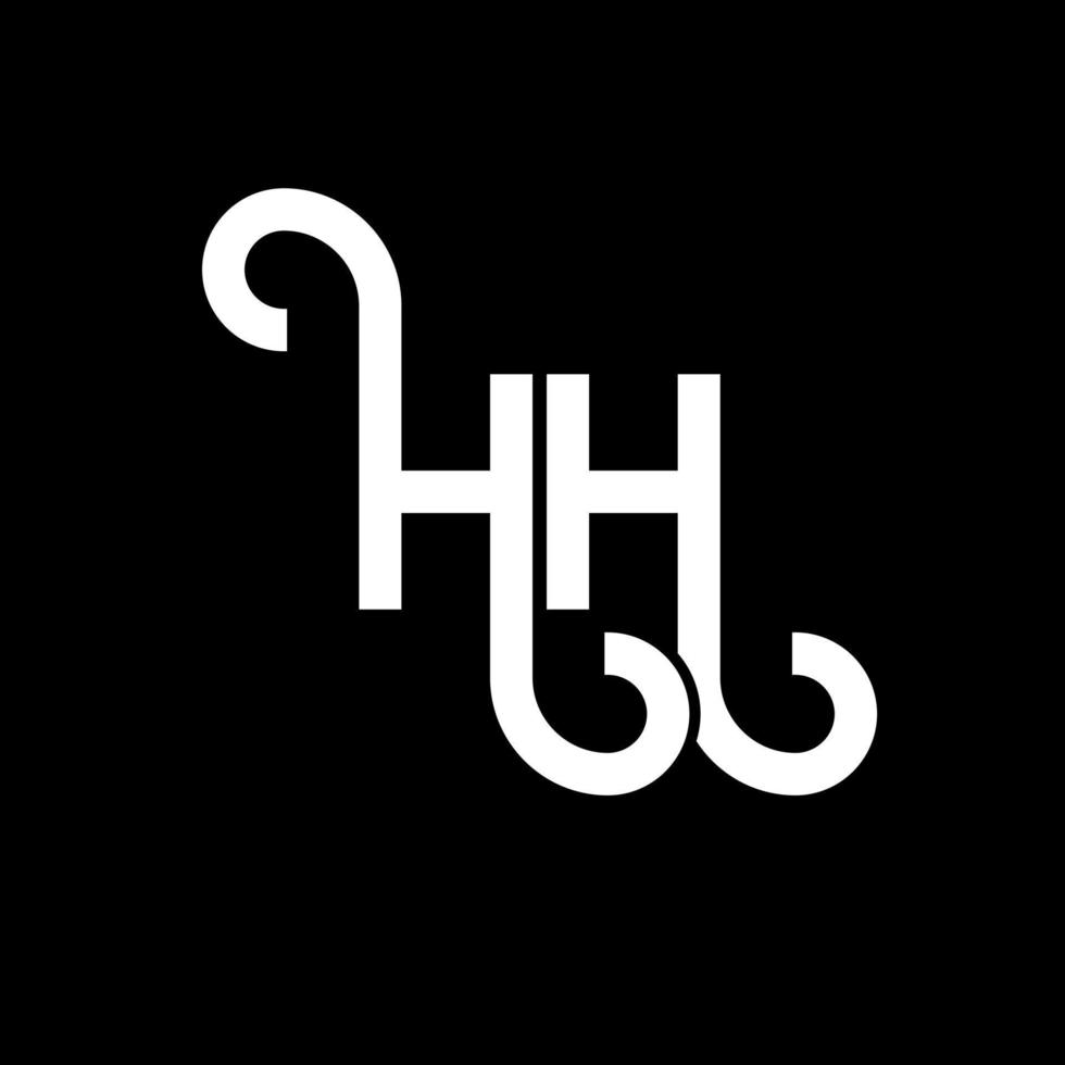 hh lettera logo design su sfondo nero. hh creative iniziali lettera logo concept. hh disegno della lettera. hh disegno della lettera bianca su sfondo nero. hh, hh logo vettore