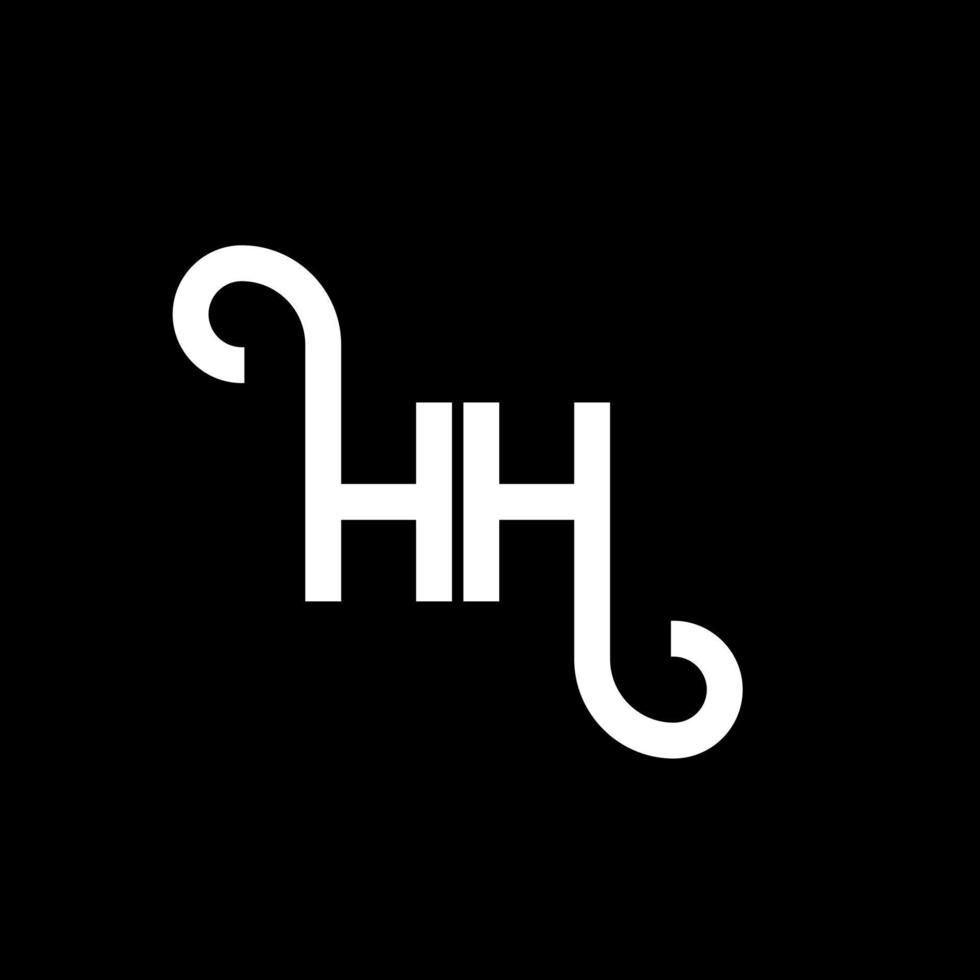 hh lettera logo design su sfondo nero. hh creative iniziali lettera logo concept. hh disegno della lettera. hh disegno della lettera bianca su sfondo nero. hh, hh logo vettore