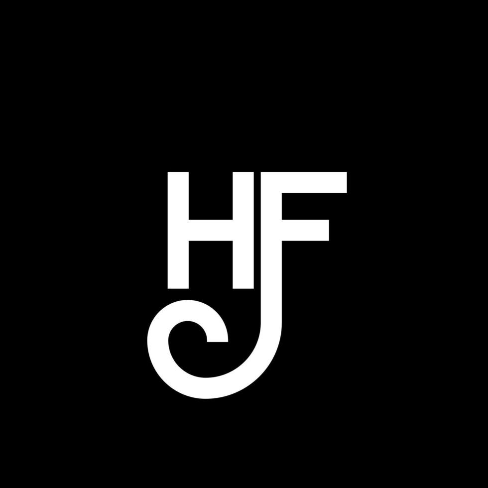 hf lettera logo design su sfondo nero. hf creative iniziali lettera logo concept. disegno della lettera hf. hf disegno della lettera bianca su sfondo nero. hf, hf logo vettore