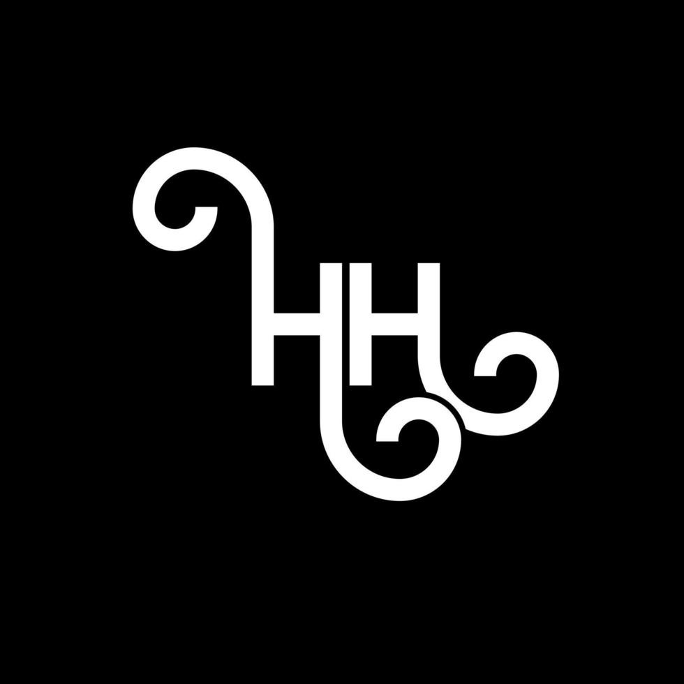 hh lettera logo design su sfondo nero. hh creative iniziali lettera logo concept. hh disegno della lettera. hh disegno della lettera bianca su sfondo nero. hh, hh logo vettore