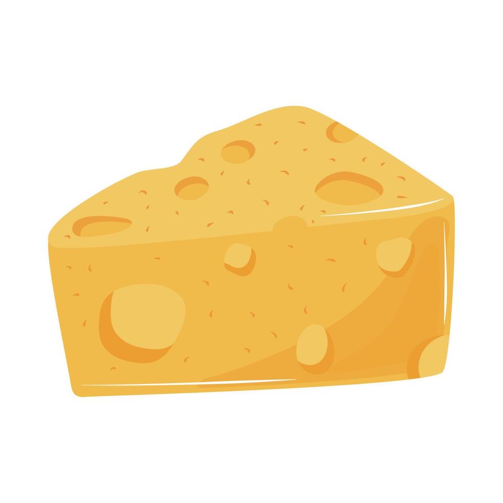 cartone animato di formaggio a fette vettore