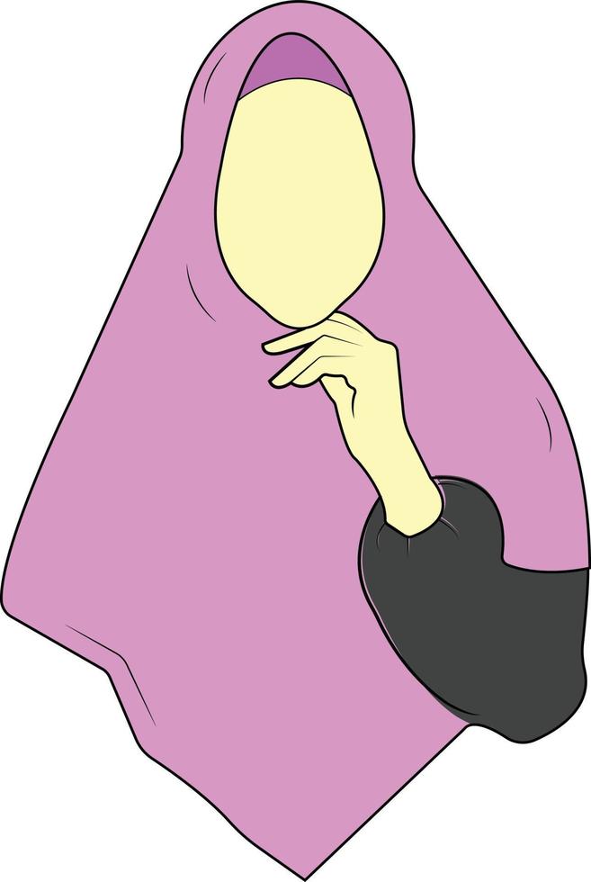 la donna indossa l'hijab viola vettore