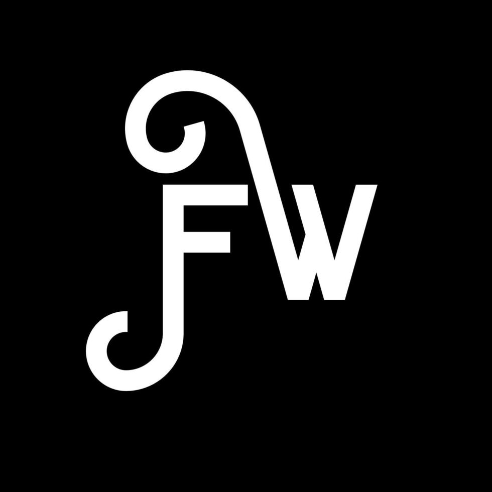 fw lettera logo design su sfondo nero. fw creative iniziali lettera logo concept. design della lettera fw. fw disegno della lettera bianca su sfondo nero. logo avanti, indietro vettore