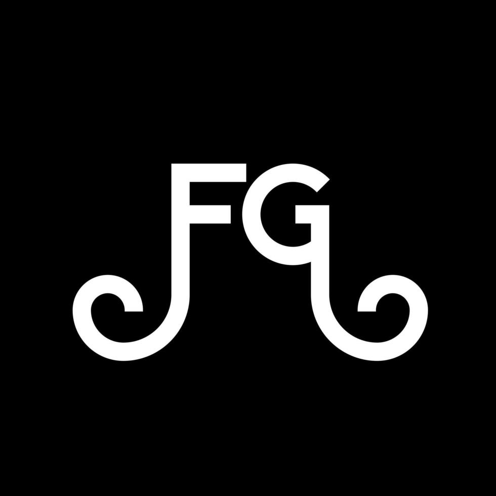 fg lettera logo design su sfondo nero. fg creative iniziali lettera logo concept. disegno della lettera fg. fg bianco lettera design su sfondo nero. fg, fg logo vettore