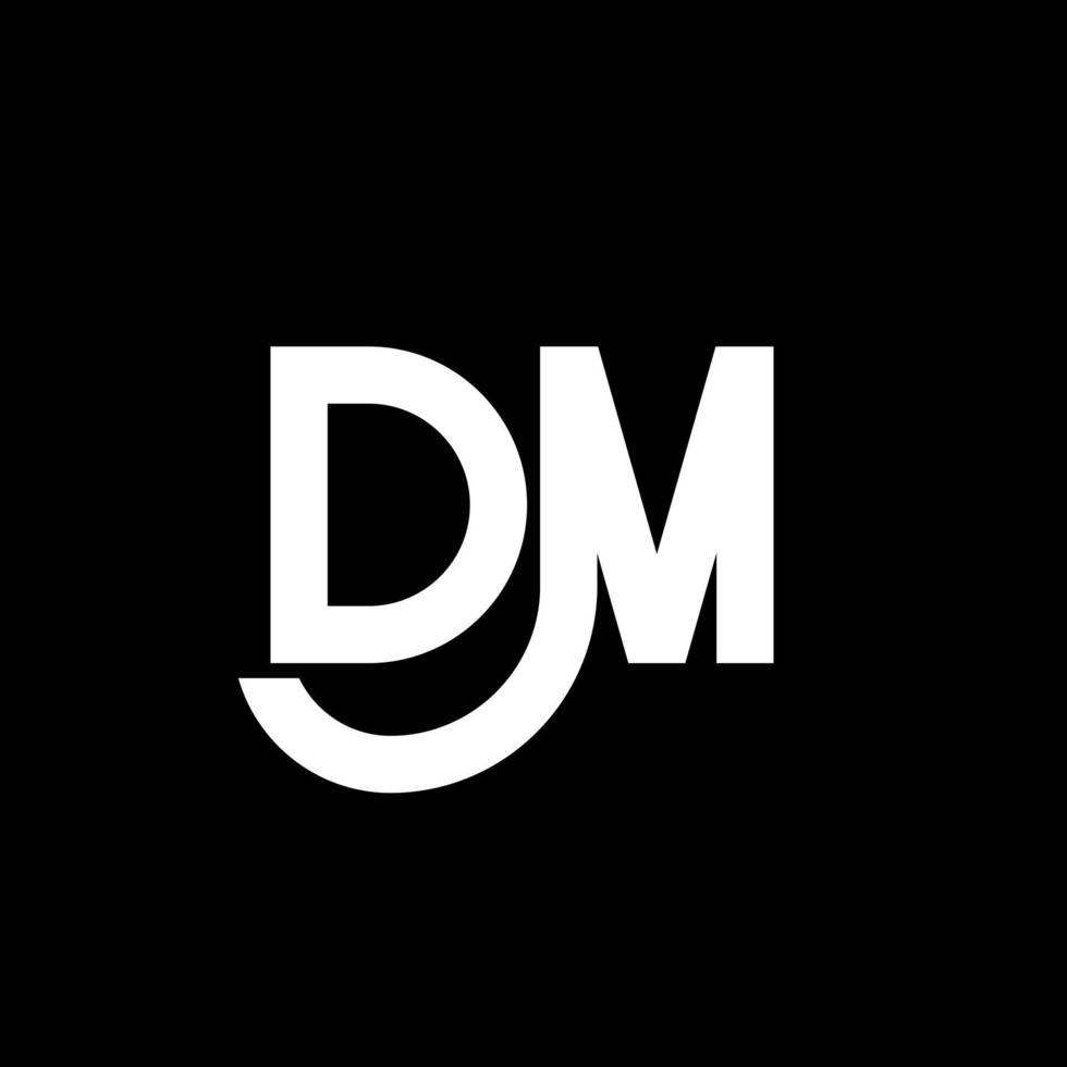 dm lettera logo design su sfondo nero. dm creative iniziali lettera logo concept. design della lettera dm. dm bianco lettera design su sfondo nero. dm, dm logo vettore