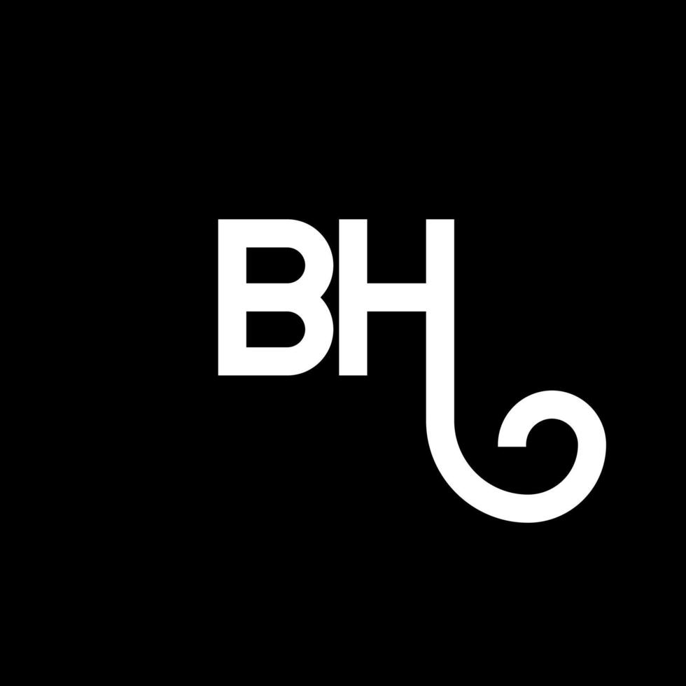 bh lettera logo design su sfondo nero. bh creative iniziali lettera logo concept. bh disegno della lettera. bh disegno della lettera bianca su sfondo nero. bh, bh logo vettore