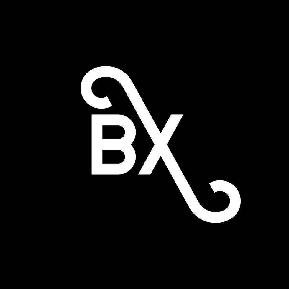 bx lettera logo design su sfondo nero. bx creative iniziali lettera logo concept. disegno della lettera bx. bx disegno della lettera bianca su sfondo nero. bx, bx logo vettore
