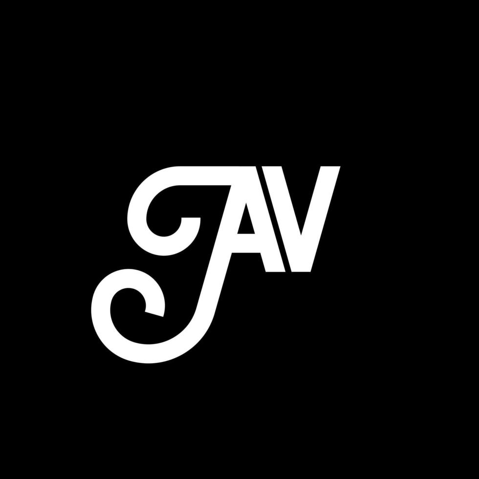 av lettera logo design su sfondo nero. av creative iniziali lettera logo concept. disegno della lettera av. av bianco lettera design su sfondo nero. av, av logo vettore