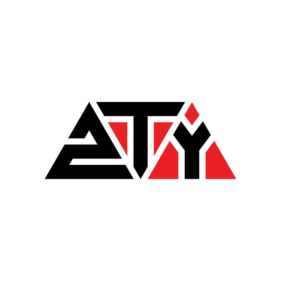 zty triangolo lettera logo design con forma triangolare. zty triangolo logo design monogramma. modello di logo vettoriale triangolo zty con colore rosso. zty logo triangolare logo semplice, elegante e lussuoso