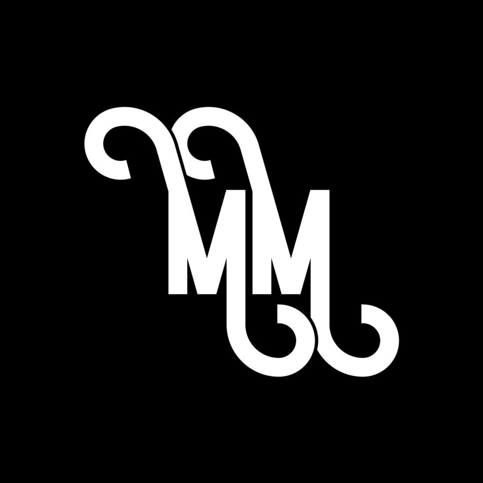 disegno del logo della lettera mm. lettere iniziali mm icona logo. modello di progettazione logo minimal lettera astratta mm. mm lettera disegno vettoriale con colori neri. logo mm