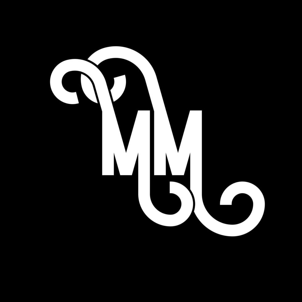 disegno del logo della lettera mm. lettere iniziali mm icona logo. modello di progettazione logo minimal lettera astratta mm. mm lettera disegno vettoriale con colori neri. logo mm