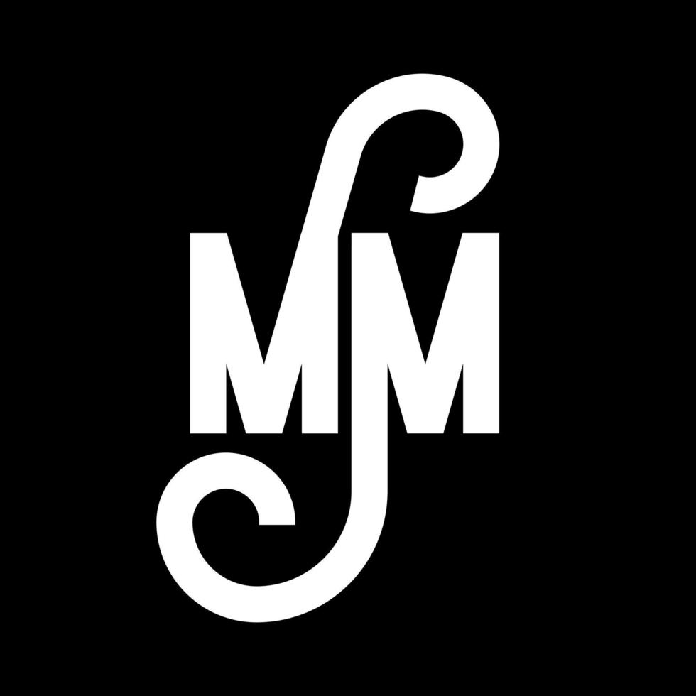 disegno del logo della lettera mm. lettere iniziali mm icona logo. modello di progettazione logo minimal lettera astratta mm. mm lettera disegno vettoriale con colori neri. logo mm