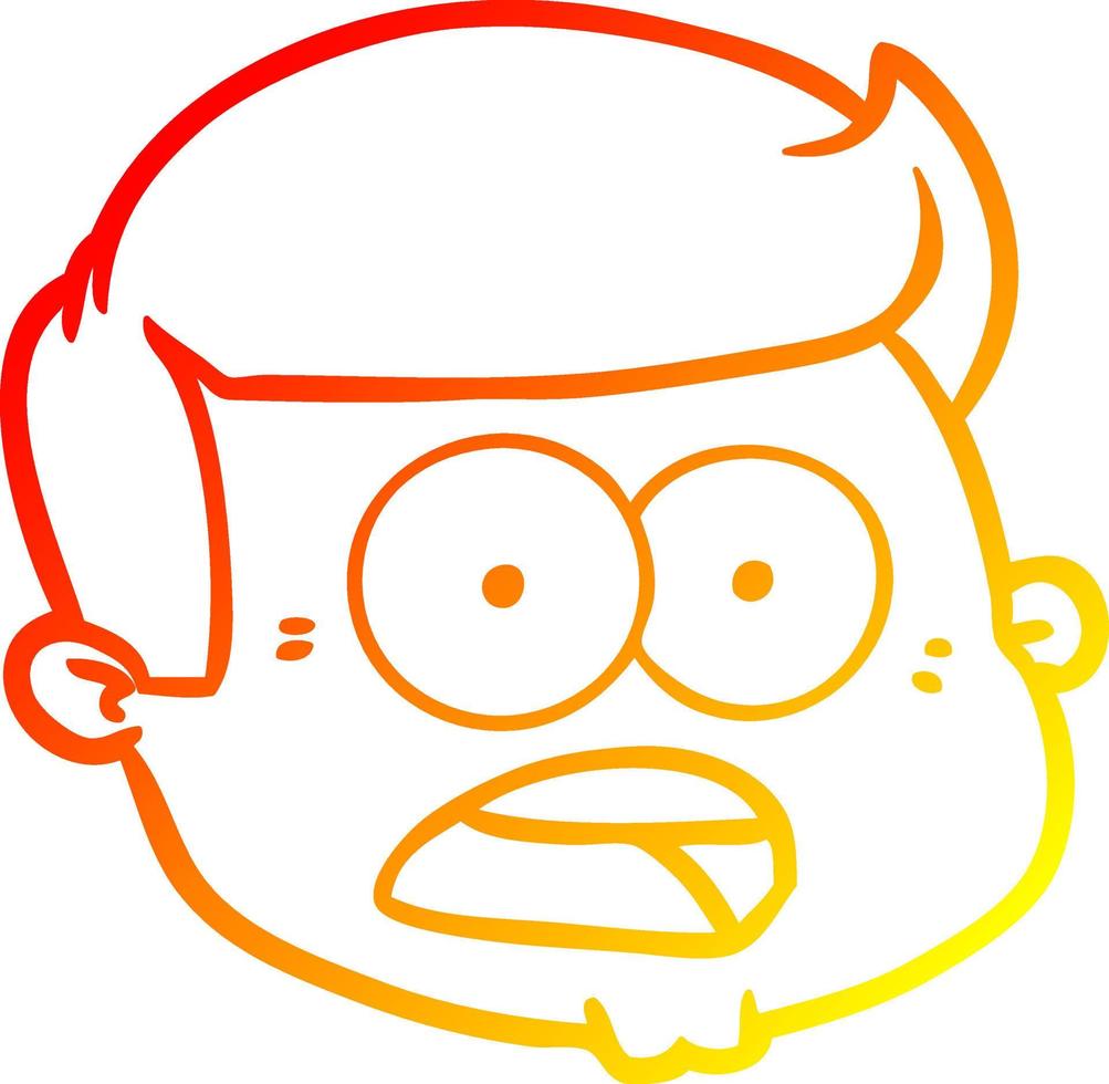 caldo gradiente disegno cartone animato volto maschile vettore