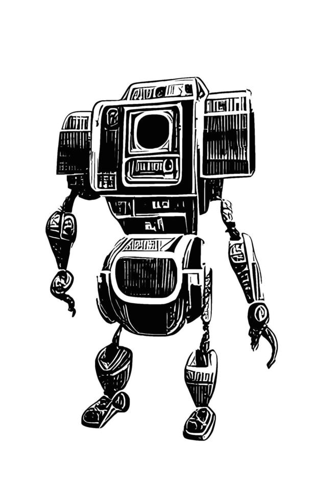 robot concept art asset collezione di fantascienza vol. 1 vettore