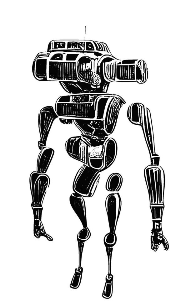 robot concept art asset collezione di fantascienza vol. 1 vettore