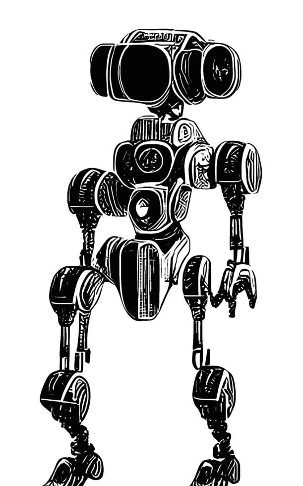 robot concept art asset collezione di fantascienza vol. 1 vettore