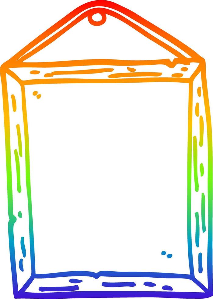 cornice per cartoni animati con disegno a tratteggio sfumato arcobaleno vettore