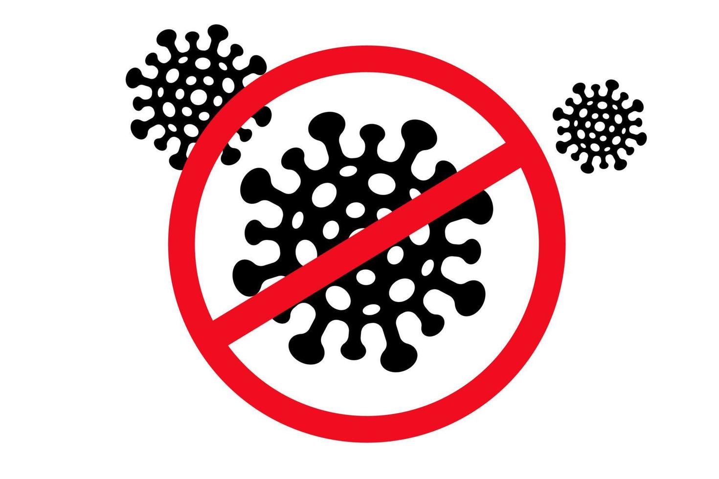 icona vettoriale del segnale di stop con coronavirus