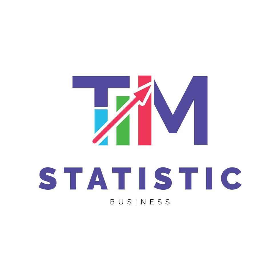 lettera iniziale tm statistica icona logo modello di progettazione vettore