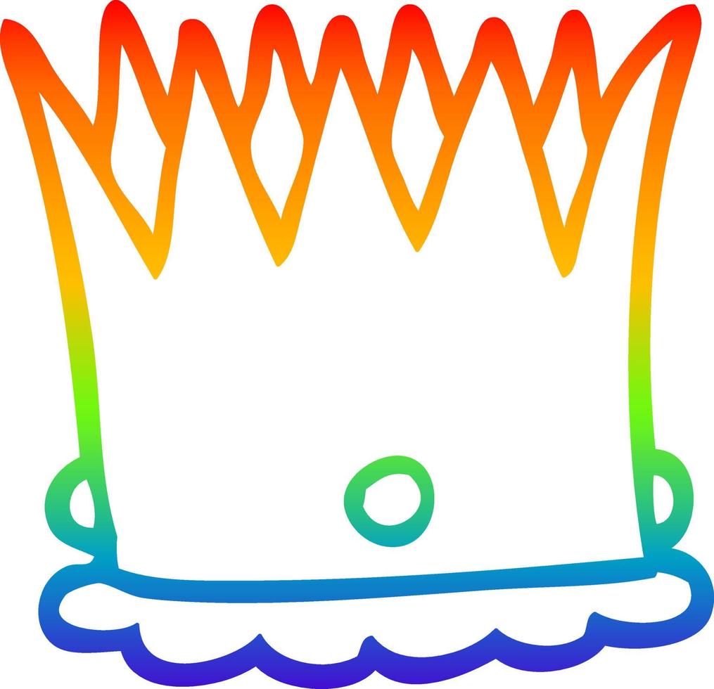 arcobaleno gradiente linea disegno corona reale del fumetto vettore