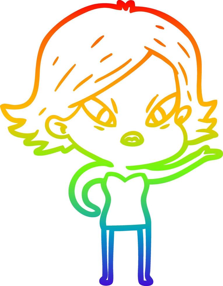 arcobaleno gradiente disegno cartone animato donna stressata vettore