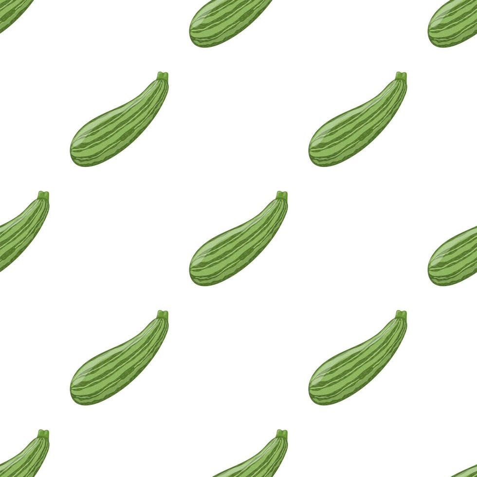 senza cuciture con zucchine fresche isolate su sfondo bianco. cibo organico. stile cartone animato. illustrazione vettoriale per design, web, carta da imballaggio, tessuto