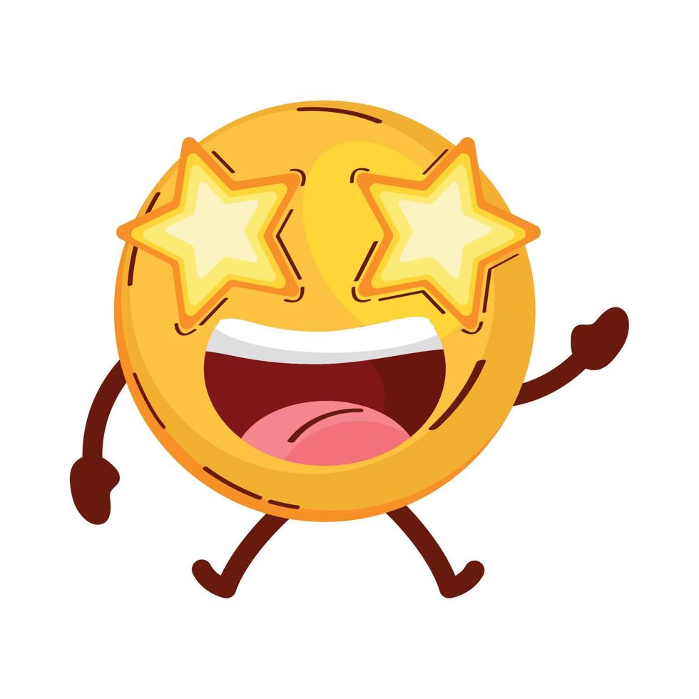 emoji con gli occhi stelle vettore