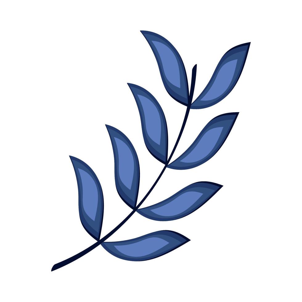 ramo con foglie blu vettore