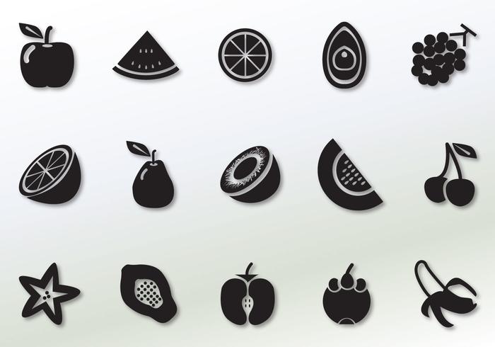 Icone di vettore di frutta solida