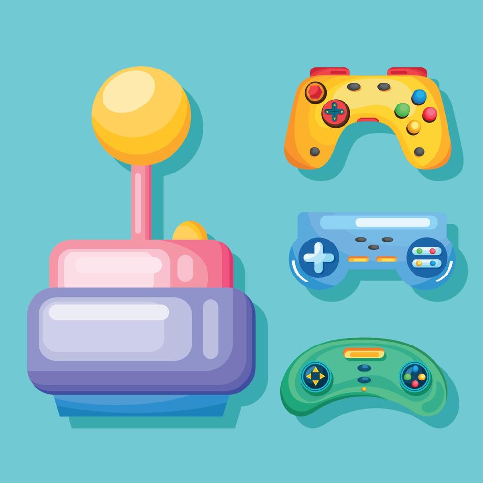 quattro icone di videogiochi vettore