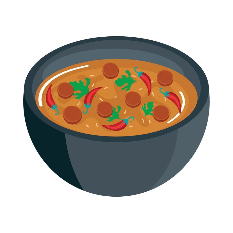 zuppa mulligatawny cibo indiano vettore