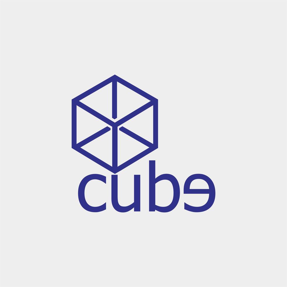logo illustrazione cubo disegno vettoriale