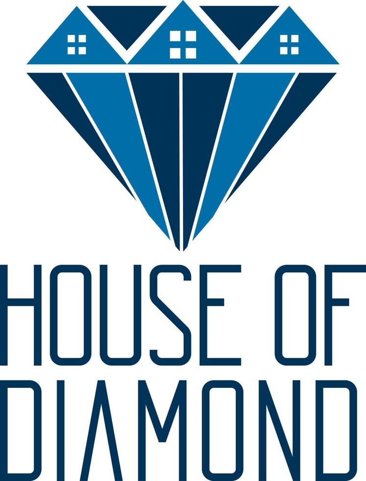 logo dell'illustrazione del diamante della casa di vettore