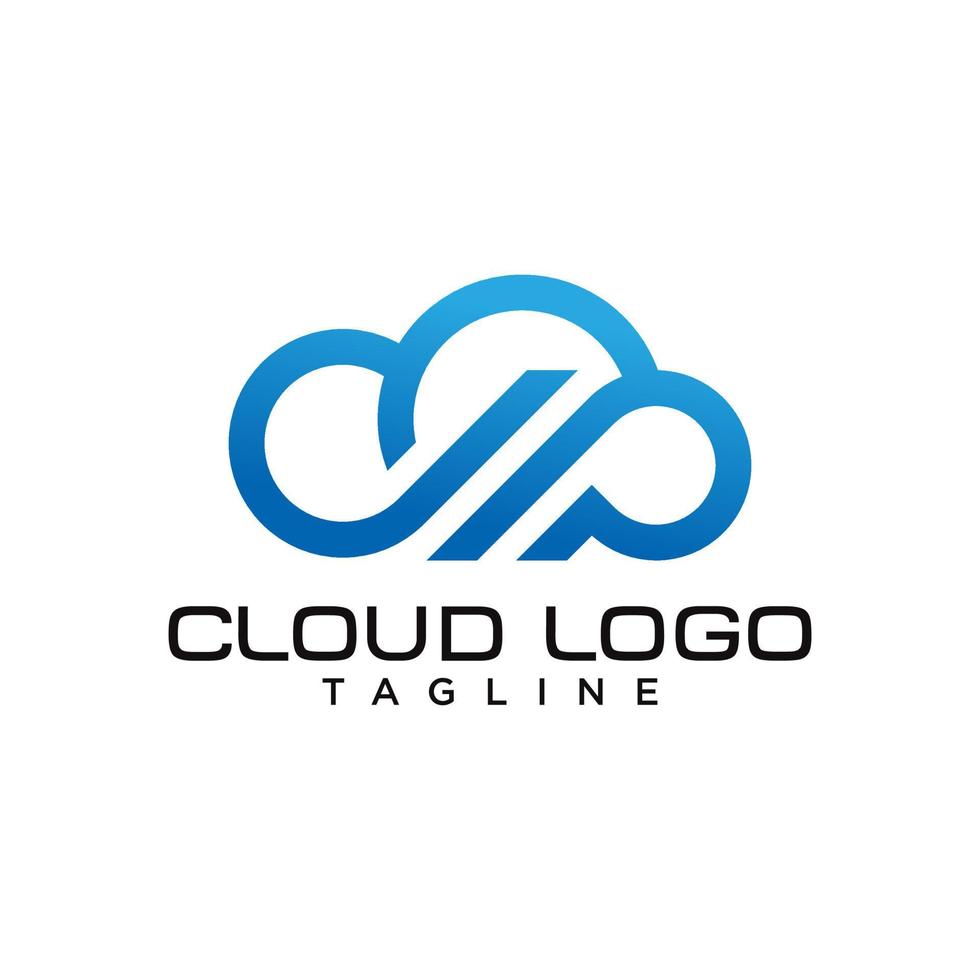 modello vettoriale del logo dei dati cloud