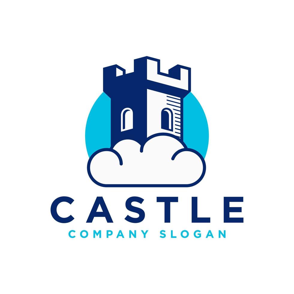 modello di progettazione del logo del castello vettore