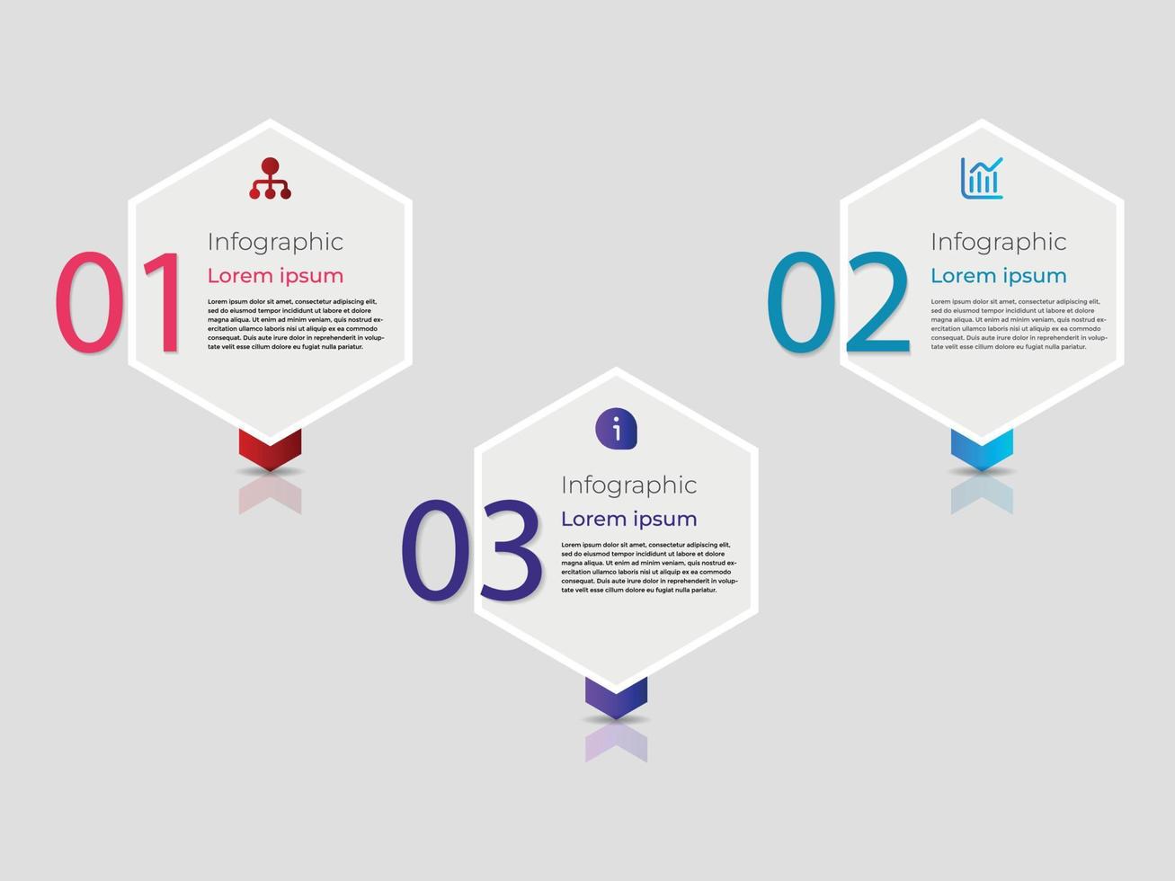 modello di progettazione vettoriale 3d astratto di infografica di presentazione aziendale. Può essere utilizzato per il layout del flusso di lavoro, il diagramma, la relazione annuale, il web design, il banner creativo, il vettore di etichetta