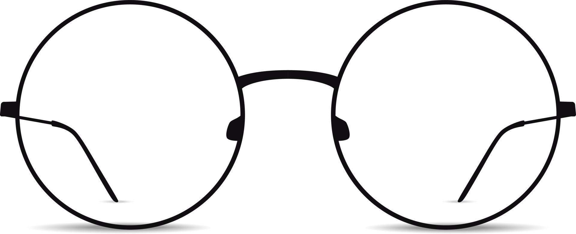 occhiali rotondi neri su sfondo bianco vettore