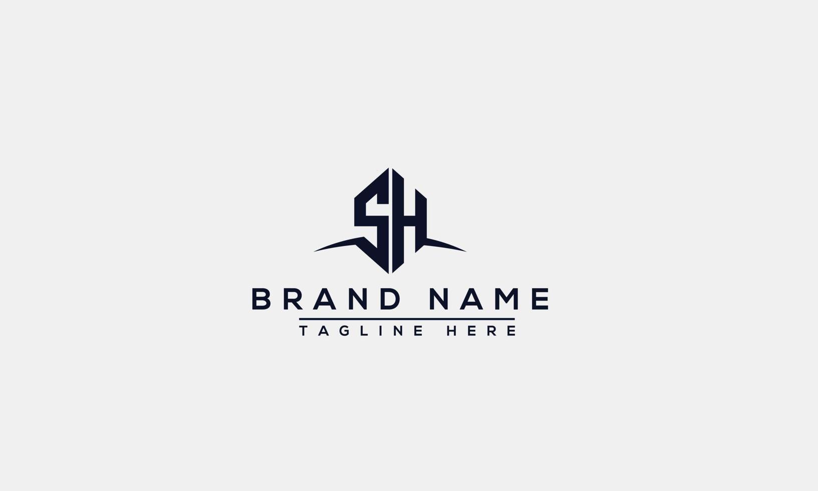 sh logo design template elemento di branding grafico vettoriale. vettore