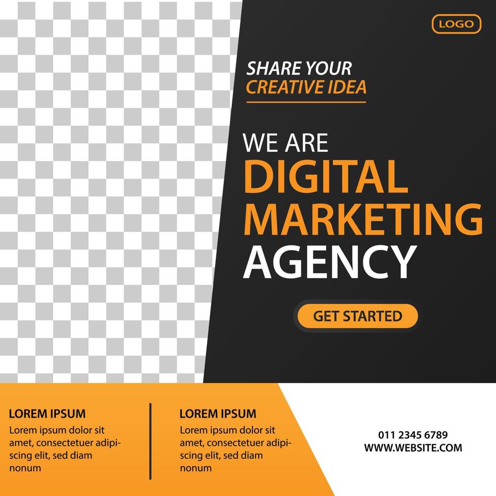 banner di modelli di social media per agenzie di marketing digitale. vettore